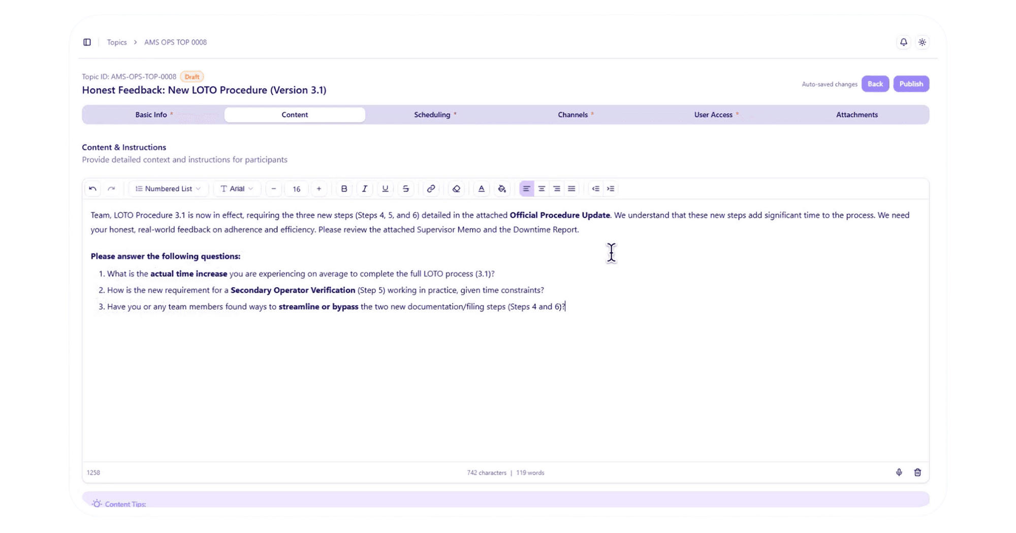 Create Your Topic screenshot